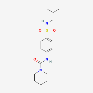 molecular formula C16H25N3O3S B5301609 N-{4-[(2-methylpropyl)sulfamoyl]phenyl}piperidine-1-carboxamide 