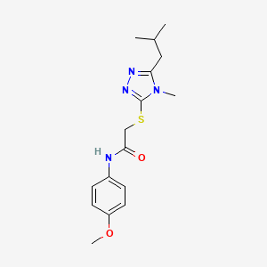 molecular formula C16H22N4O2S B5301657 N-(4-methoxyphenyl)-2-[[4-methyl-5-(2-methylpropyl)-1,2,4-triazol-3-yl]sulfanyl]acetamide 