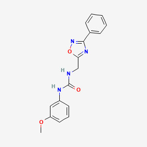 molecular formula C17H16N4O3 B5301671 1-(3-Methoxyphenyl)-3-[(3-phenyl-1,2,4-oxadiazol-5-yl)methyl]urea 