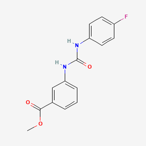 molecular formula C15H13FN2O3 B5302043 METHYL 3-{[(4-FLUOROANILINO)CARBONYL]AMINO}BENZOATE 