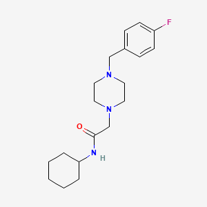 molecular formula C19H28FN3O B5302117 N-CYCLOHEXYL-2-{4-[(4-FLUOROPHENYL)METHYL]PIPERAZIN-1-YL}ACETAMIDE 