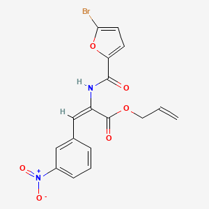 molecular formula C17H13BrN2O6 B5302273 prop-2-enyl (E)-2-[(5-bromofuran-2-carbonyl)amino]-3-(3-nitrophenyl)prop-2-enoate 