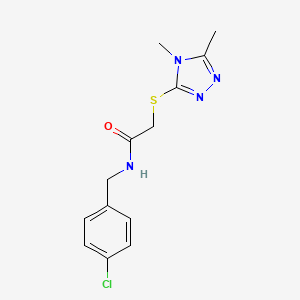 molecular formula C13H15ClN4OS B5302310 N-(4-chlorobenzyl)-2-[(4,5-dimethyl-4H-1,2,4-triazol-3-yl)sulfanyl]acetamide 