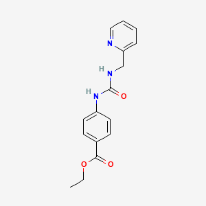 molecular formula C16H17N3O3 B5302436 Ethyl 4-(pyridin-2-ylmethylcarbamoylamino)benzoate 