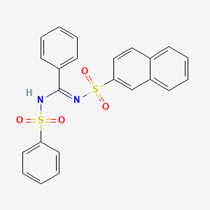 molecular formula C23H18N2O4S2 B5302692 N-(2-naphthylsulfonyl)-N'-(phenylsulfonyl)benzenecarboximidamide 