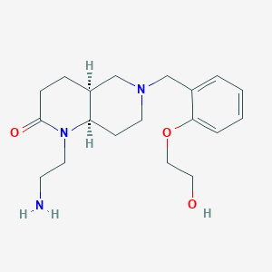 molecular formula C19H29N3O3 B5302702 rel-(4aS,8aR)-1-(2-aminoethyl)-6-[2-(2-hydroxyethoxy)benzyl]octahydro-1,6-naphthyridin-2(1H)-one dihydrochloride 