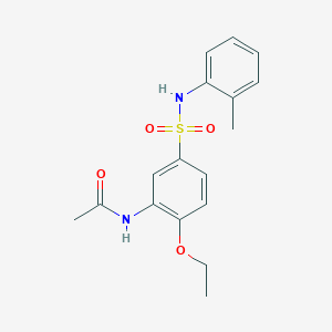 molecular formula C17H20N2O4S B5302754 N-{2-ethoxy-5-[(2-methylphenyl)sulfamoyl]phenyl}acetamide 