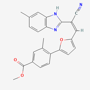 molecular formula C24H19N3O3 B5302905 methyl 4-{5-[(Z)-2-cyano-2-(5-methyl-1H-benzimidazol-2-yl)ethenyl]furan-2-yl}-3-methylbenzoate 