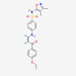 molecular formula C22H23N3O5S B5302962 N-(3,4-dimethyl-1,2-oxazol-5-yl)-4-[[(Z)-3-(4-ethoxyphenyl)-3-oxoprop-1-enyl]amino]benzenesulfonamide 