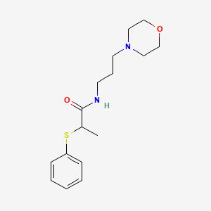 molecular formula C16H24N2O2S B5303071 N-[3-(morpholin-4-yl)propyl]-2-(phenylsulfanyl)propanamide 