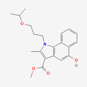 molecular formula C21H25NO4 B5303142 methyl 5-hydroxy-2-methyl-1-[3-(propan-2-yloxy)propyl]-1H-benzo[g]indole-3-carboxylate 