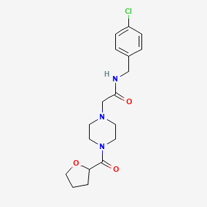 molecular formula C18H24ClN3O3 B5303195 N-(4-chlorobenzyl)-2-[4-(tetrahydrofuran-2-ylcarbonyl)piperazin-1-yl]acetamide 