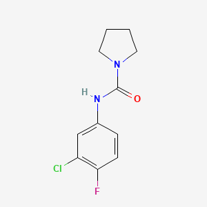 molecular formula C11H12ClFN2O B5303328 N-(3-chloro-4-fluorophenyl)pyrrolidine-1-carboxamide 