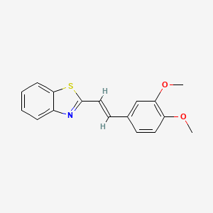 molecular formula C17H15NO2S B5303384 Benzothiazole, 2-[(1E)-2-(3,4-dimethoxyphenyl)ethenyl]- 