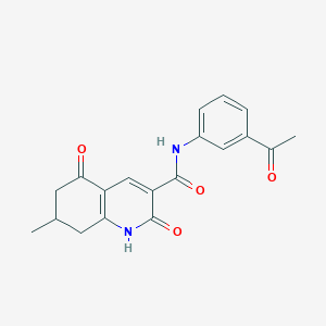 molecular formula C19H18N2O4 B5303411 N-(3-acetylphenyl)-7-methyl-2,5-dioxo-1,2,5,6,7,8-hexahydroquinoline-3-carboxamide 