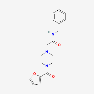 molecular formula C18H21N3O3 B5303608 N-benzyl-2-[4-(furan-2-carbonyl)piperazin-1-yl]acetamide 