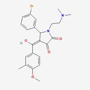 molecular formula C23H25BrN2O4 B5303804 5-(3-bromophenyl)-1-[2-(dimethylamino)ethyl]-3-hydroxy-4-(4-methoxy-3-methylbenzoyl)-2,5-dihydro-1H-pyrrol-2-one 