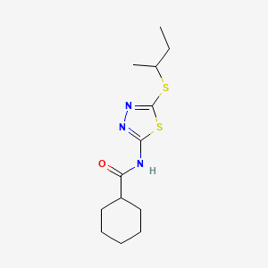 molecular formula C13H21N3OS2 B5304559 N-[5-(butan-2-ylsulfanyl)-1,3,4-thiadiazol-2-yl]cyclohexanecarboxamide 
