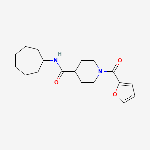 molecular formula C18H26N2O3 B5304626 N-cycloheptyl-1-(furan-2-carbonyl)piperidine-4-carboxamide 