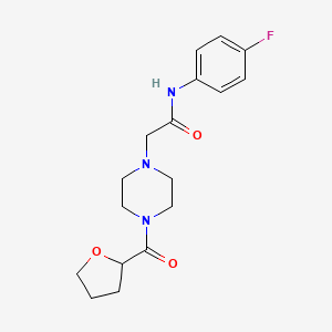 molecular formula C17H22FN3O3 B5304755 N-(4-fluorophenyl)-2-[4-(oxolane-2-carbonyl)piperazin-1-yl]acetamide 