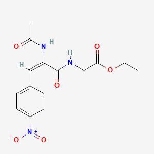 molecular formula C15H17N3O6 B5304765 ethyl 2-[[(E)-2-acetamido-3-(4-nitrophenyl)prop-2-enoyl]amino]acetate 