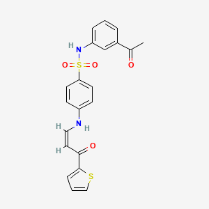 molecular formula C21H18N2O4S2 B5304807 N-(3-acetylphenyl)-4-[[(Z)-3-oxo-3-thiophen-2-ylprop-1-enyl]amino]benzenesulfonamide 