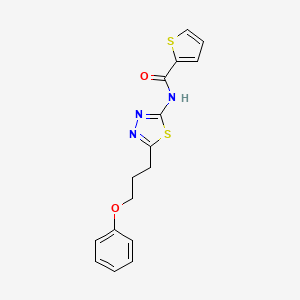 molecular formula C16H15N3O2S2 B5304922 N-[5-(3-phenoxypropyl)-1,3,4-thiadiazol-2-yl]thiophene-2-carboxamide 