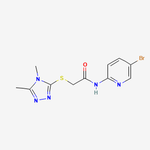 molecular formula C11H12BrN5OS B5304929 N-(5-BROMO-2-PYRIDINYL)-2-[(4,5-DIMETHYL-4H-1,2,4-TRIAZOL-3-YL)SULFANYL]ACETAMIDE 