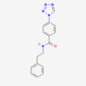 molecular formula C16H15N5O B5304936 N-Phenethyl-4-tetrazol-1-yl-benzamide 