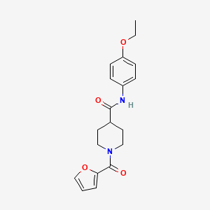 molecular formula C19H22N2O4 B5304971 N-(4-ethoxyphenyl)-1-(furan-2-carbonyl)piperidine-4-carboxamide 
