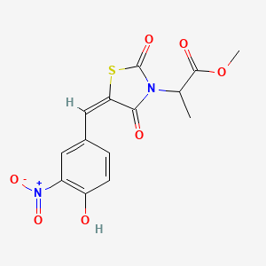 molecular formula C14H12N2O7S B5305033 methyl 2-[(5E)-5-(4-hydroxy-3-nitrobenzylidene)-2,4-dioxo-1,3-thiazolidin-3-yl]propanoate 