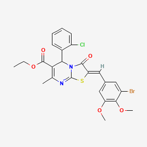 molecular formula C25H22BrClN2O5S B5305165 ethyl (2Z)-2-[(3-bromo-4,5-dimethoxyphenyl)methylidene]-5-(2-chlorophenyl)-7-methyl-3-oxo-5H-[1,3]thiazolo[3,2-a]pyrimidine-6-carboxylate 