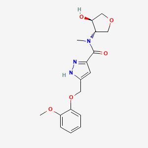 molecular formula C17H21N3O5 B5305220 N-[(3S,4R)-4-hydroxyoxolan-3-yl]-5-[(2-methoxyphenoxy)methyl]-N-methyl-1H-pyrazole-3-carboxamide 