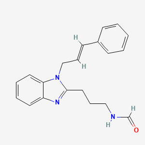 molecular formula C20H21N3O B5305253 N-[3-[1-[(E)-3-phenylprop-2-enyl]benzimidazol-2-yl]propyl]formamide 