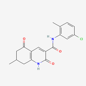 molecular formula C18H17ClN2O3 B5305681 N-(5-chloro-2-methylphenyl)-7-methyl-2,5-dioxo-1,2,5,6,7,8-hexahydroquinoline-3-carboxamide 