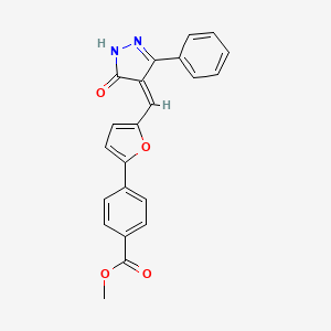molecular formula C22H16N2O4 B5305745 METHYL 4-{5-[(5-OXO-3-PHENYL-1,5-DIHYDRO-4H-PYRAZOL-4-YLIDEN)METHYL]-2-FURYL}BENZOATE 