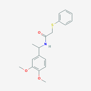 molecular formula C18H21NO3S B5305748 N-[1-(3,4-dimethoxyphenyl)ethyl]-2-(phenylsulfanyl)acetamide 