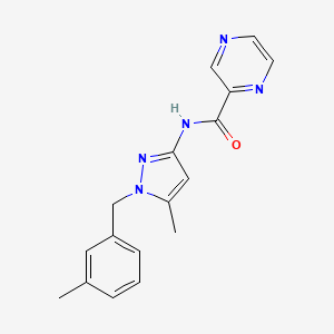 molecular formula C17H17N5O B5305936 N~2~-[5-METHYL-1-(3-METHYLBENZYL)-1H-PYRAZOL-3-YL]-2-PYRAZINECARBOXAMIDE 