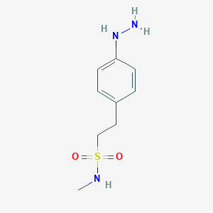 molecular formula C9H15N3O2S B053062 2-(4-Hydrazinylphenyl)-N-methylethanesulfonamide CAS No. 121679-30-9