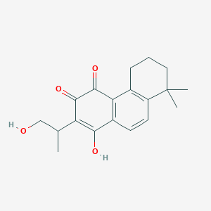 molecular formula C19H22O4 B053064 1-hydroxy-2-(1-hydroxypropan-2-yl)-8,8-dimethyl-6,7-dihydro-5H-phenanthrene-3,4-dione CAS No. 121077-35-8