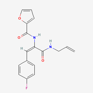 molecular formula C17H15FN2O3 B5306825 N-[(E)-1-(4-fluorophenyl)-3-oxo-3-(prop-2-enylamino)prop-1-en-2-yl]furan-2-carboxamide 