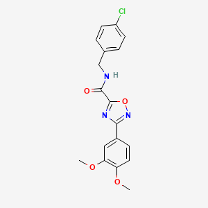 molecular formula C18H16ClN3O4 B5306998 N-[(4-chlorophenyl)methyl]-3-(3,4-dimethoxyphenyl)-1,2,4-oxadiazole-5-carboxamide 
