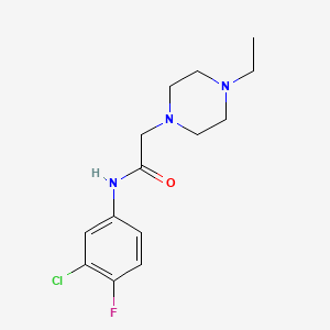 molecular formula C14H19ClFN3O B5307048 N-(3-chloro-4-fluorophenyl)-2-(4-ethylpiperazin-1-yl)acetamide 