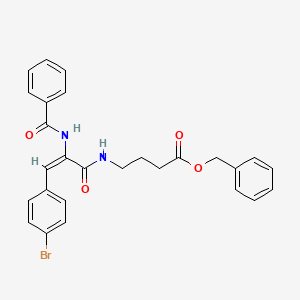 molecular formula C27H25BrN2O4 B5307099 benzyl 4-[[(E)-2-benzamido-3-(4-bromophenyl)prop-2-enoyl]amino]butanoate 
