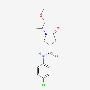 molecular formula C15H19ClN2O3 B5307183 N-(4-chlorophenyl)-1-(1-methoxypropan-2-yl)-5-oxopyrrolidine-3-carboxamide 