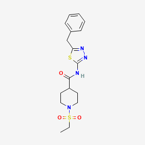 molecular formula C17H22N4O3S2 B5307222 N-(5-benzyl-1,3,4-thiadiazol-2-yl)-1-ethylsulfonylpiperidine-4-carboxamide 