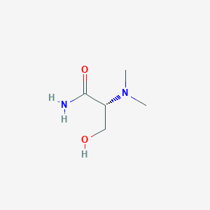 molecular formula C5H12N2O2 B053074 Propanamide,2-(dimethylamino)-3-hydroxy-,(R)-(9ci) CAS No. 116833-21-7