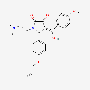 molecular formula C25H28N2O5 B5307707 1-[2-(dimethylamino)ethyl]-3-hydroxy-4-(4-methoxybenzoyl)-5-[4-(prop-2-en-1-yloxy)phenyl]-2,5-dihydro-1H-pyrrol-2-one 