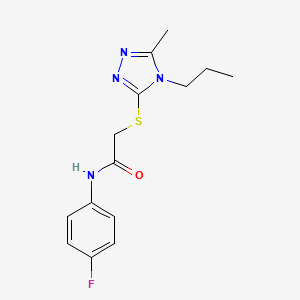 molecular formula C14H17FN4OS B5307891 N-(4-fluorophenyl)-2-[(5-methyl-4-propyl-4H-1,2,4-triazol-3-yl)sulfanyl]acetamide 