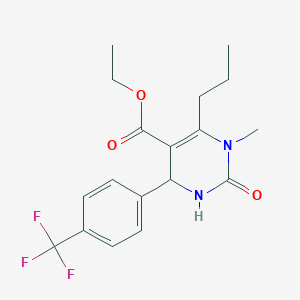 molecular formula C18H21F3N2O3 B5308401 Ethyl 1-methyl-2-oxo-6-propyl-4-[4-(trifluoromethyl)phenyl]-1,2,3,4-tetrahydropyrimidine-5-carboxylate 